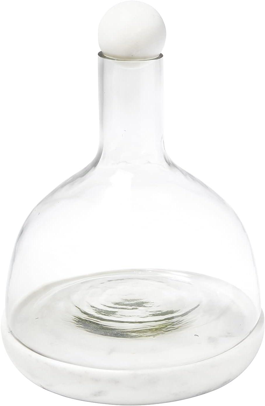 Santa Barbara Design Studio Table Sugar Marble and Glass Wine Carafe, 42-Ounce, White