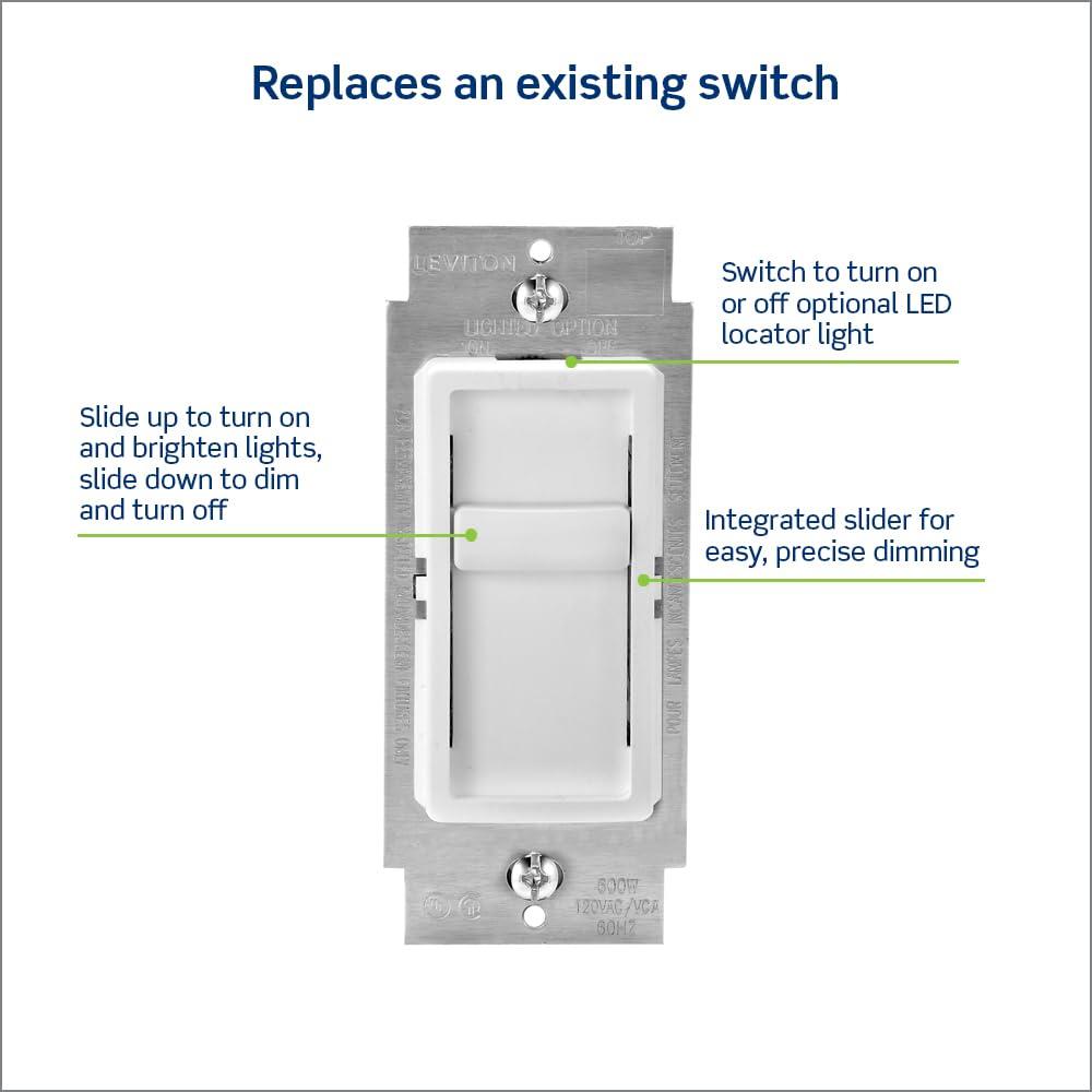 Tamper Resistant Slide Single Pole Dimmer