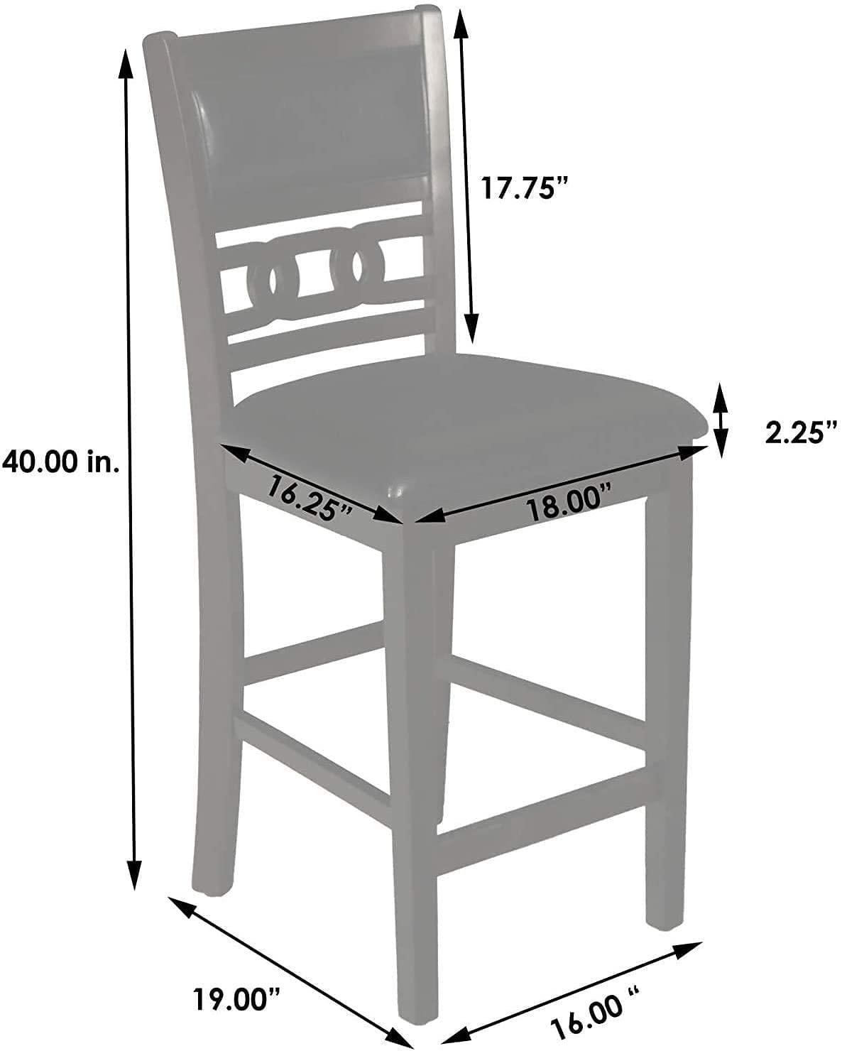 New Classic Furniture Gia 5-Piece Wood Round Counter Dining Set, 1 Counter Dining Table And 4 Chairs, 42 Inch, Gray