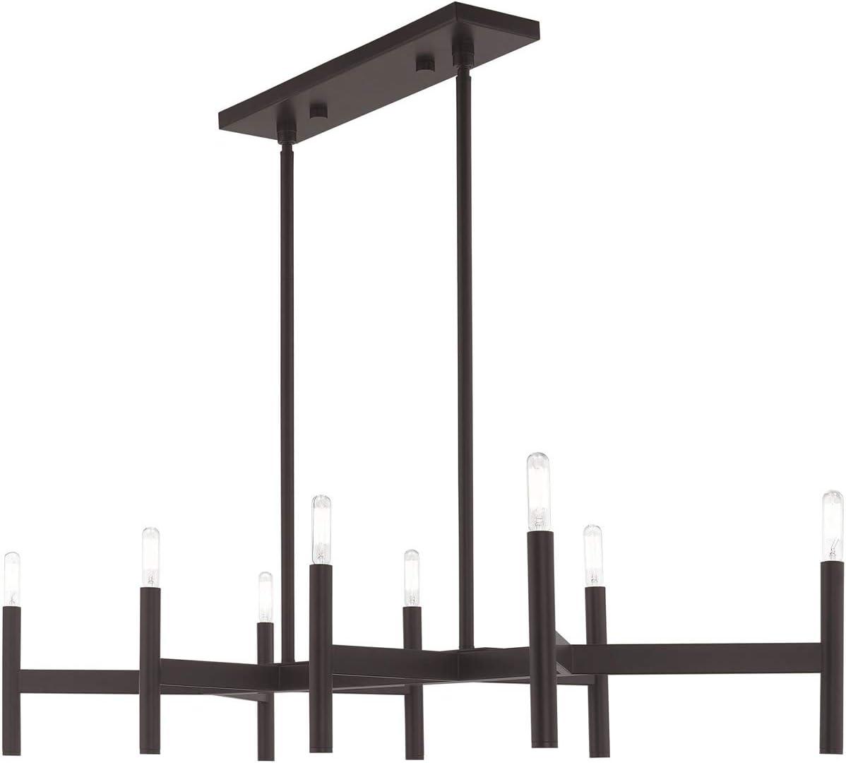 Copenhagen Bronze 8-Light Industrial Linear Chandelier