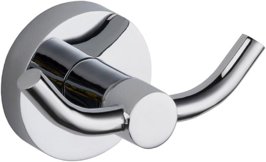 Polished Chrome Dual Knob Wall Mounted Towel Hook