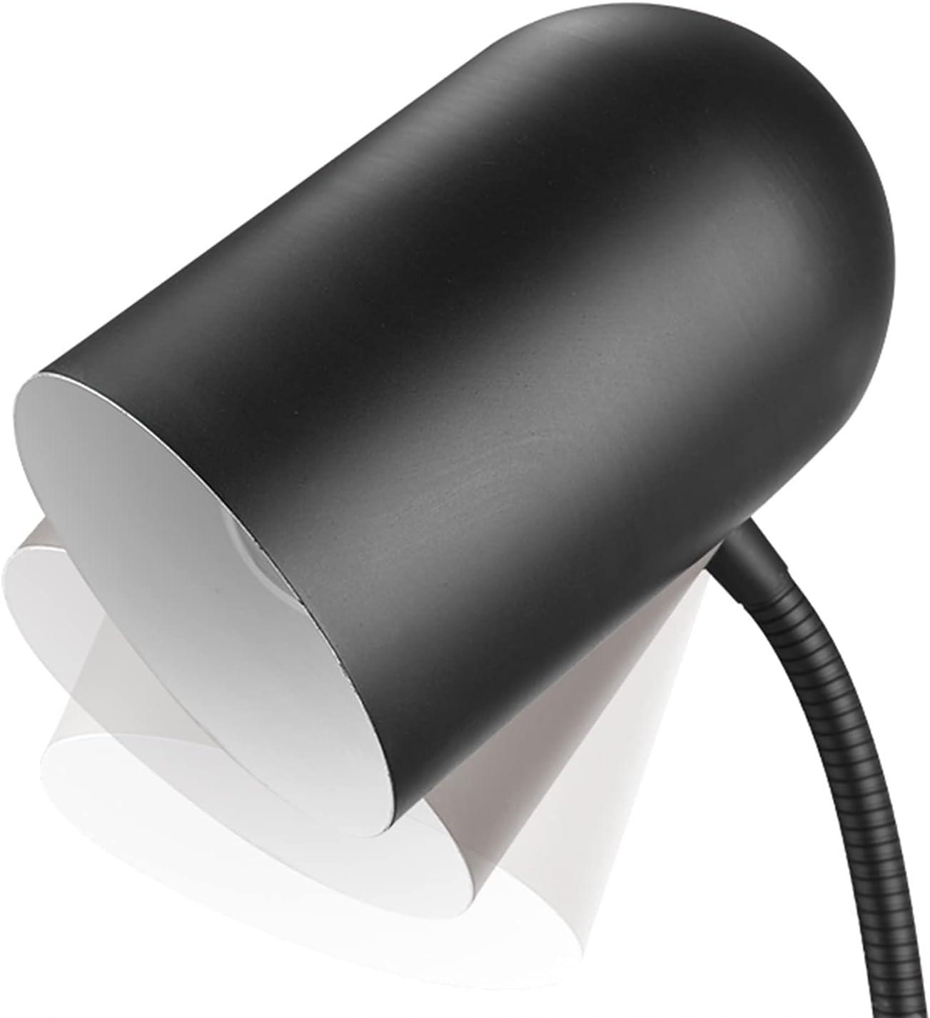 Globe Electric Carter 15" Matte Black Clip-Arm Desk Lamp with Adjustable Gooseneck Arm, 52301