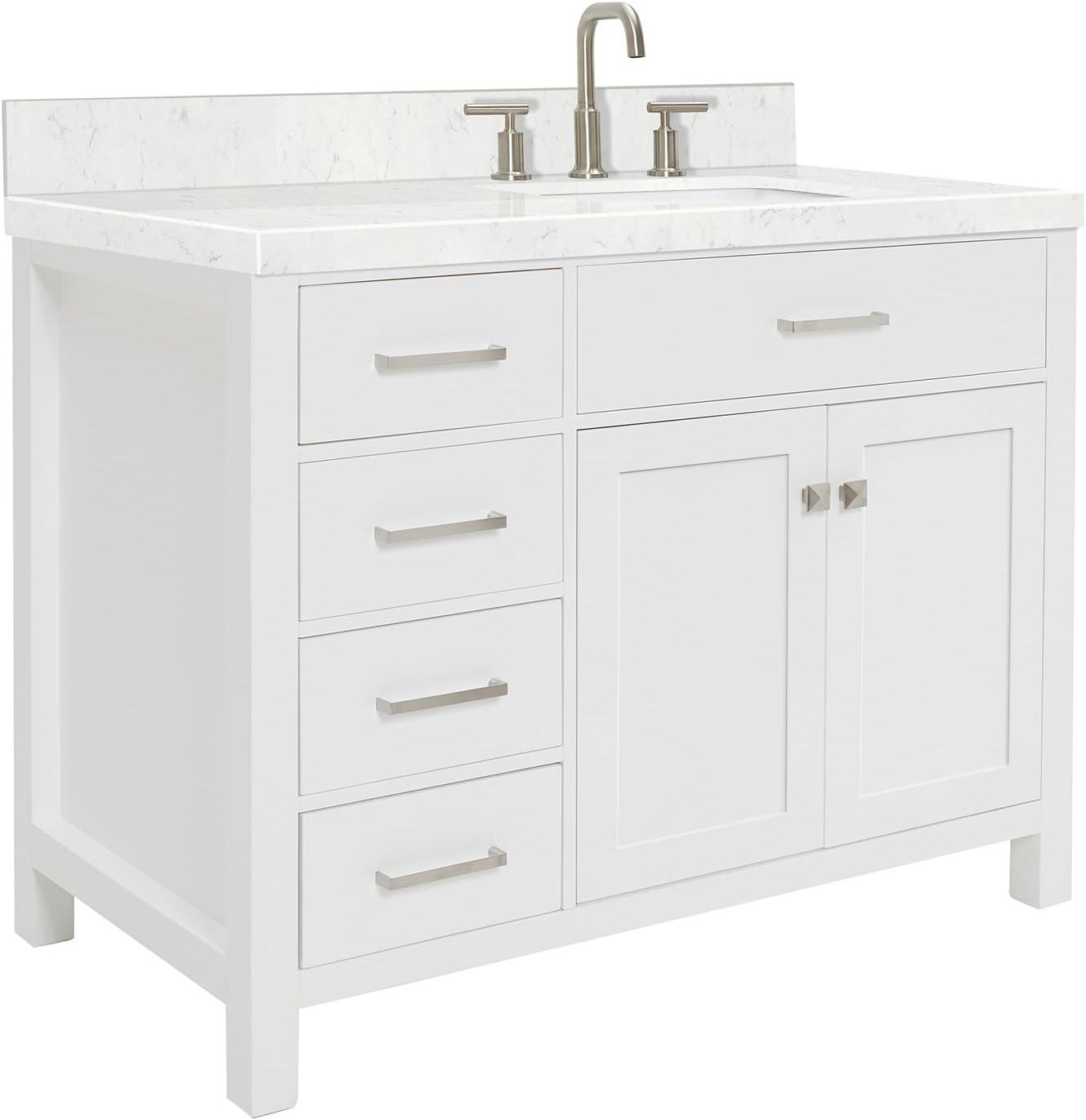 Ariel H036slcqrvo Bristol 36" Free Standing Single Basin Vanity Set - White