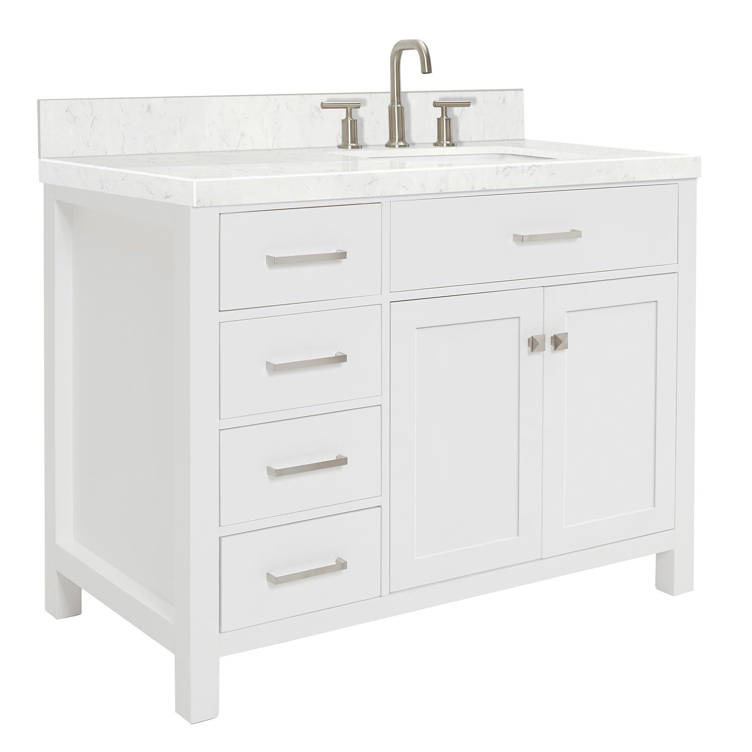 Ariel H036slcqrvo Bristol 36" Free Standing Single Basin Vanity Set - White