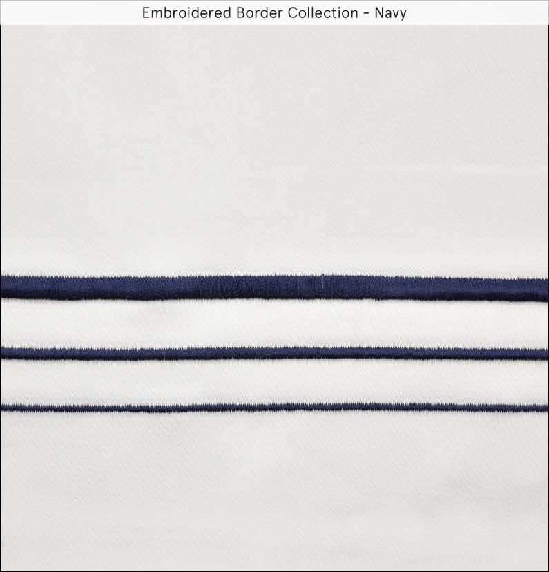 HiEnd Accents Embroidered Border 100% Cotton Modern Contemporary 3 Piece Duvet Cover Set