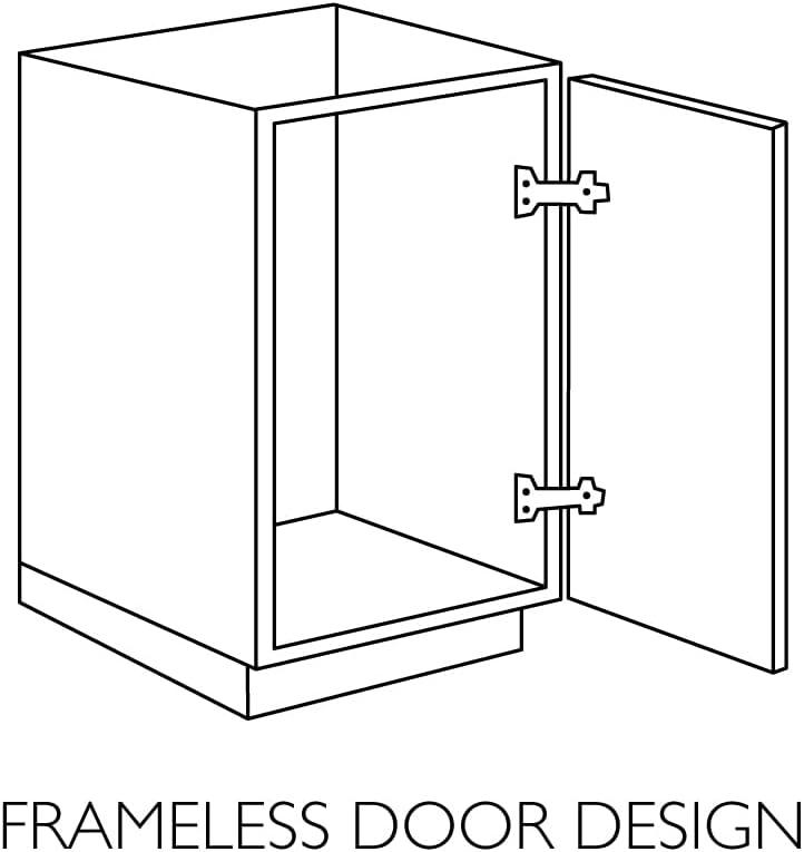 Design House 597179 Wyndham 24 Inch Unassembled 1-Door 2-Drawer Vanity without Top, Gray