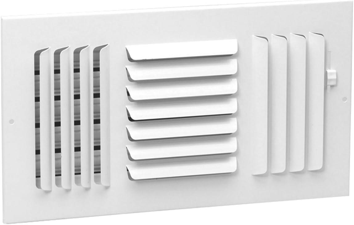 White Steel 10x8 3-Way Curved Blade Air Supply Grille