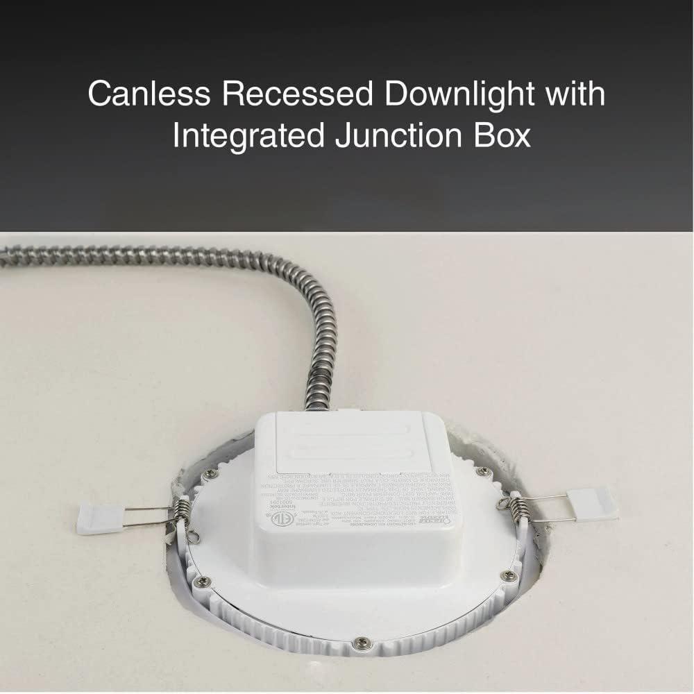 White 4-Inch LED Canless Recessed Downlight Kit with Integrated J-Box