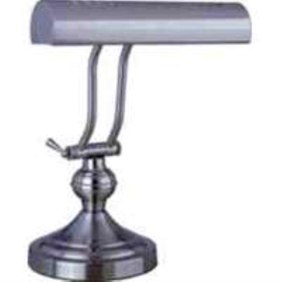 Adjustable Satin Nickel Metal Desk Lamp with 12" Height