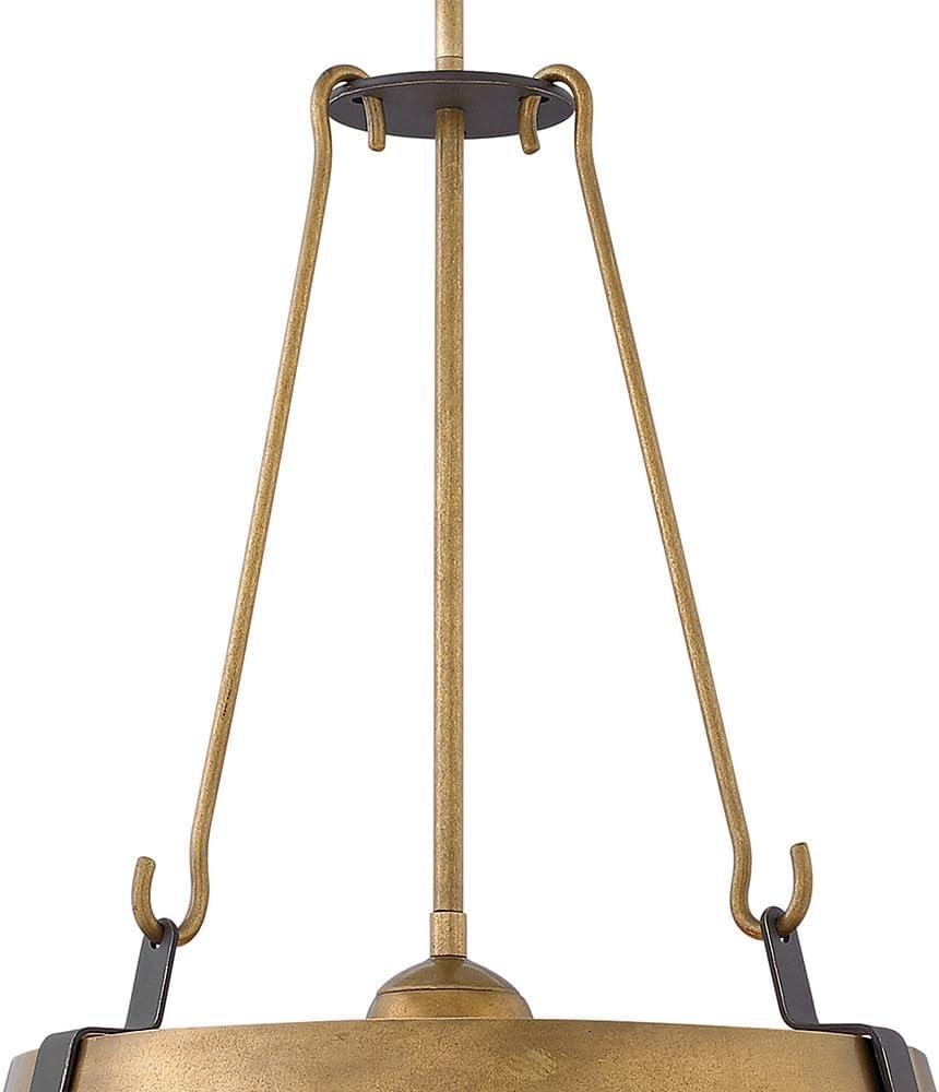 3 Light Large Drum Chandelier In Traditional-Rustic-Industrial Style 19.5 Inches Wide By 25 Inches High-Rustic Brass Finish Hinkley Lighting 3395Rs