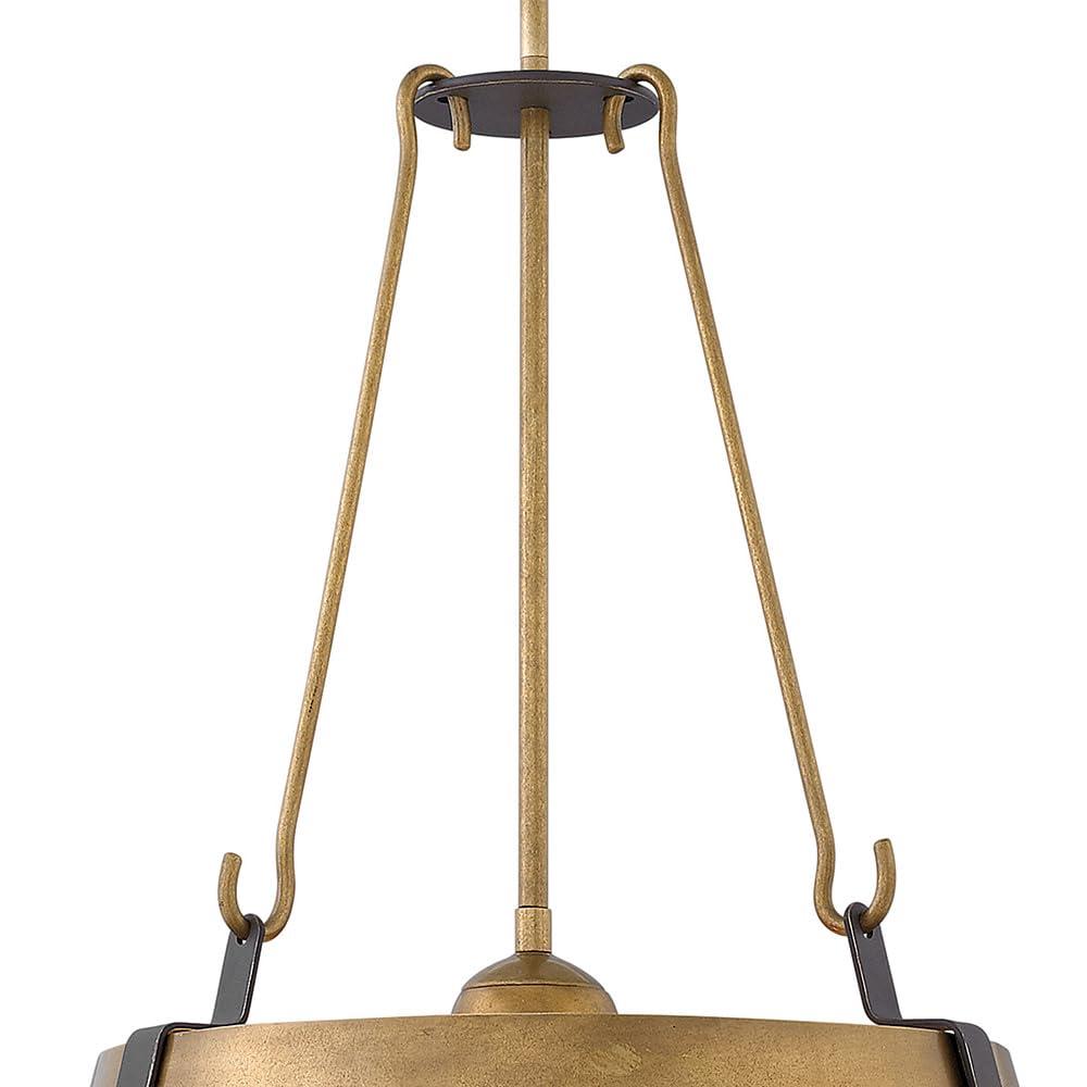 3 Light Large Drum Chandelier In Traditional-Rustic-Industrial Style 19.5 Inches Wide By 25 Inches High-Rustic Brass Finish Hinkley Lighting 3395Rs