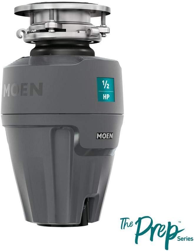 Moen 1/2 HP Continuous Feed Garbage Disposal in Black and Silver