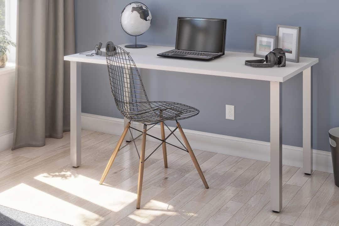 Bestar 30" Modern styled Metal x 60" Work Table in White Finish