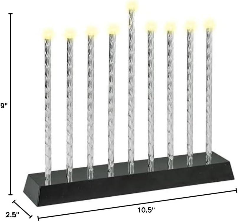 Rite Lite Diamond Cut LED Electric Menorah Hanukkah Menorah with Sequential Lighting, Chasing & Blinking Lights Elegant & Modern Chanukah Gifts Decor Jewish Holiday Party Favors Decorations