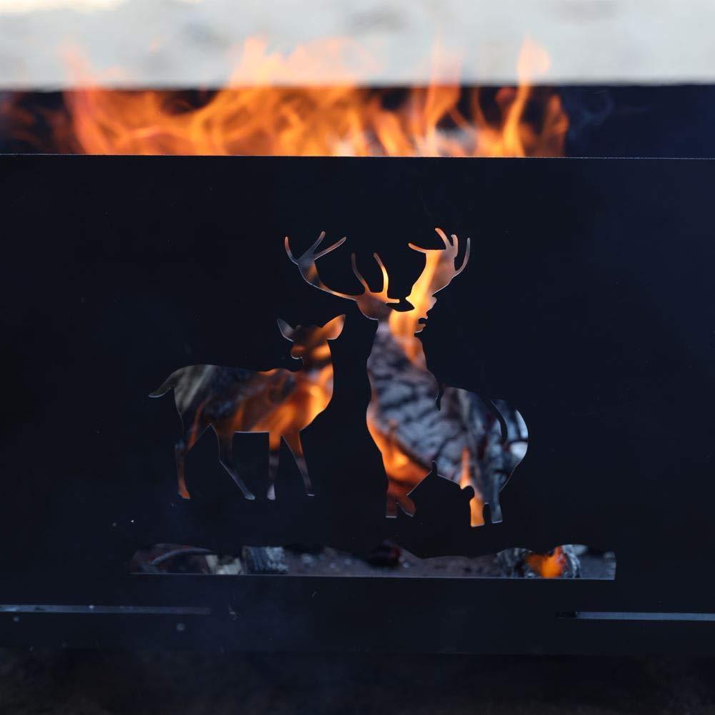 Portable Plug Fire Pit, 15.8 Inch Collapsible Firepits for Outside Wood Burning, Folding Outdoor Indoor Accessories for BBQ Camping Travel or Picnic, Foldable Fire Pits Bonfire of Backyard Patio