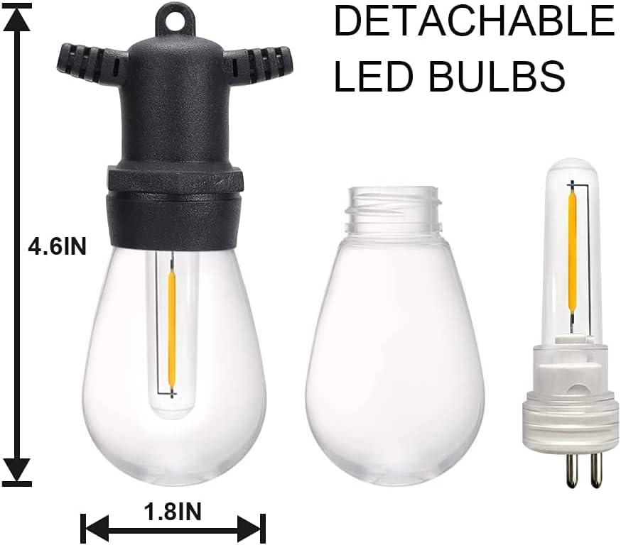 DGE S14 LED Bulb 6 Pack String Light Bulbs 1.5 Watt Replacement Light Bulb, Shatter-Proof and Waterproof IP65