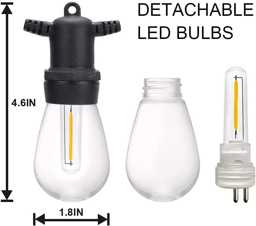 DGE S14 LED Bulb 6 Pack String Light Bulbs 1.5 Watt Replacement Light Bulb, Shatter-Proof and Waterproof IP65