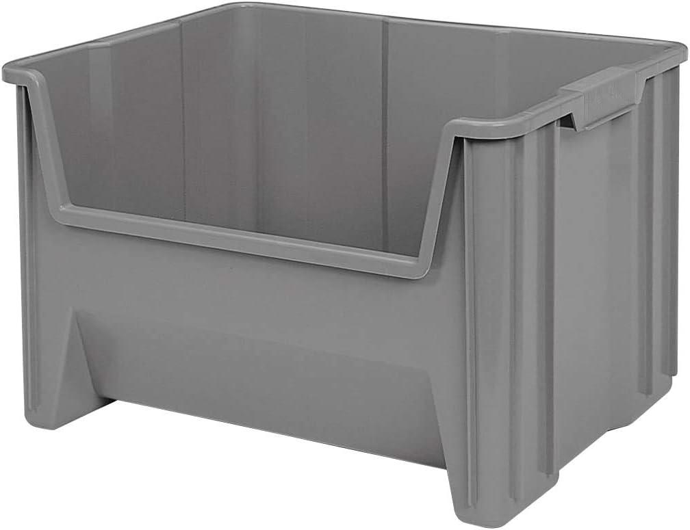 Akro-Mils Stak-N-Store 13017 Large Storage Bins, Stackable Heavy Duty Containers, 15"x20"x12.5", Gray, 3-Pack