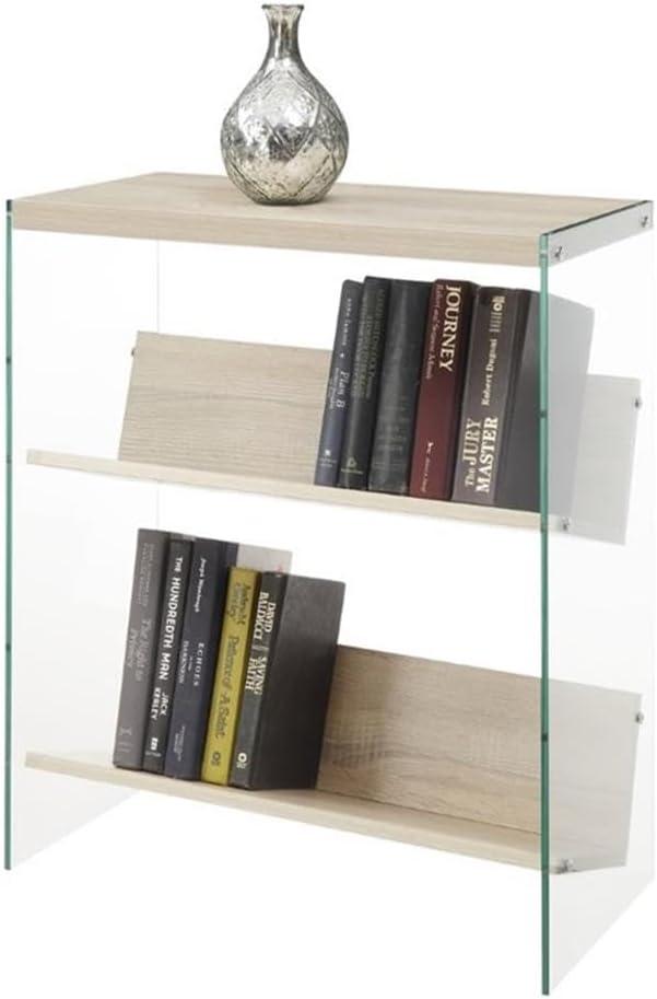 Convenience Concepts Soho Two Shelf Bookcase in Weathered White Wood Finish