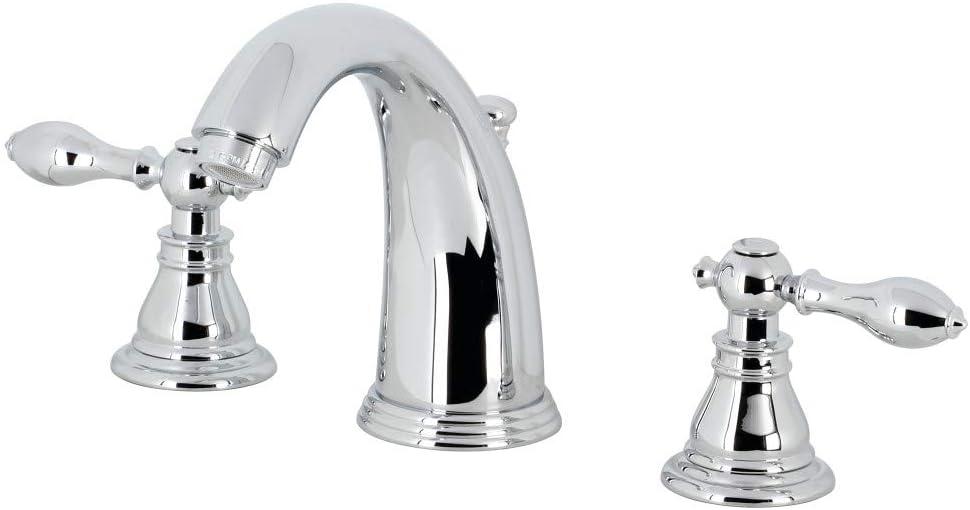 Polished Chrome Traditional Widespread Bathroom Faucet with Pop-Up Drain