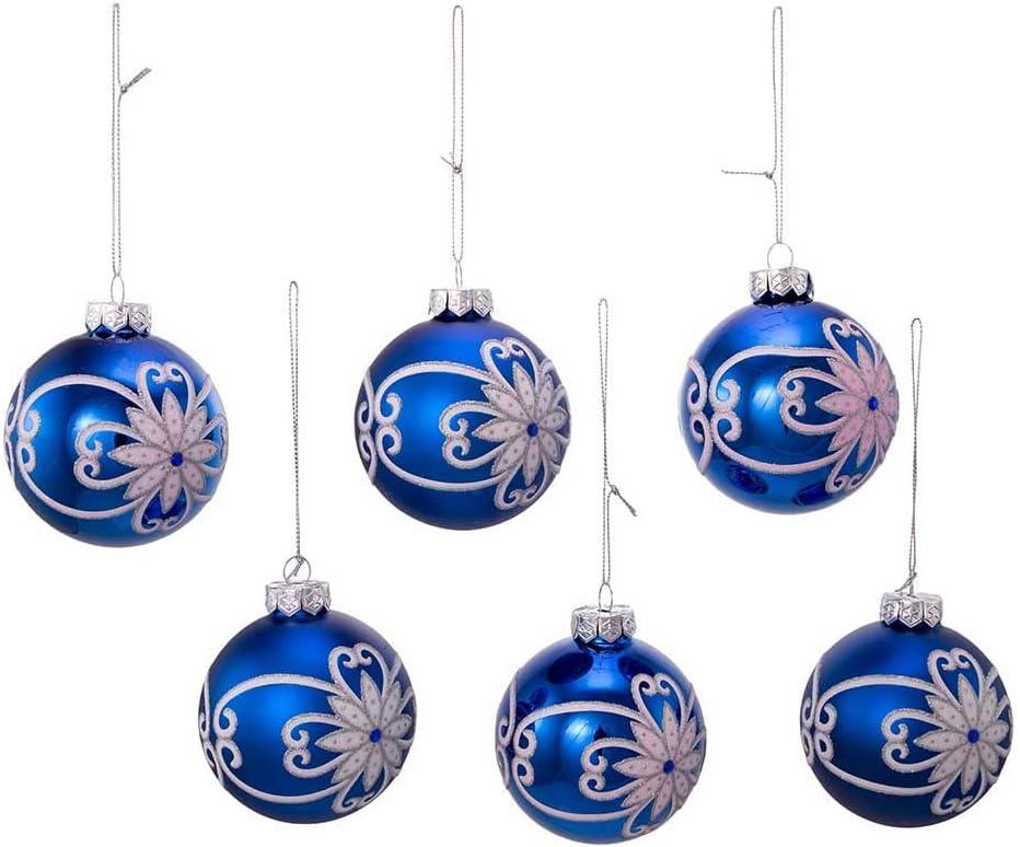 Glass Christmas Ball Ornament (Set of 6)