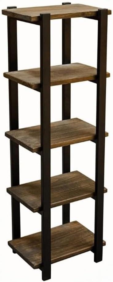 Pomona 4-Shelf Bath Storage Brown - Alaterre Furniture: Metal Frame, Lacquered Wood, Fixed Shelves