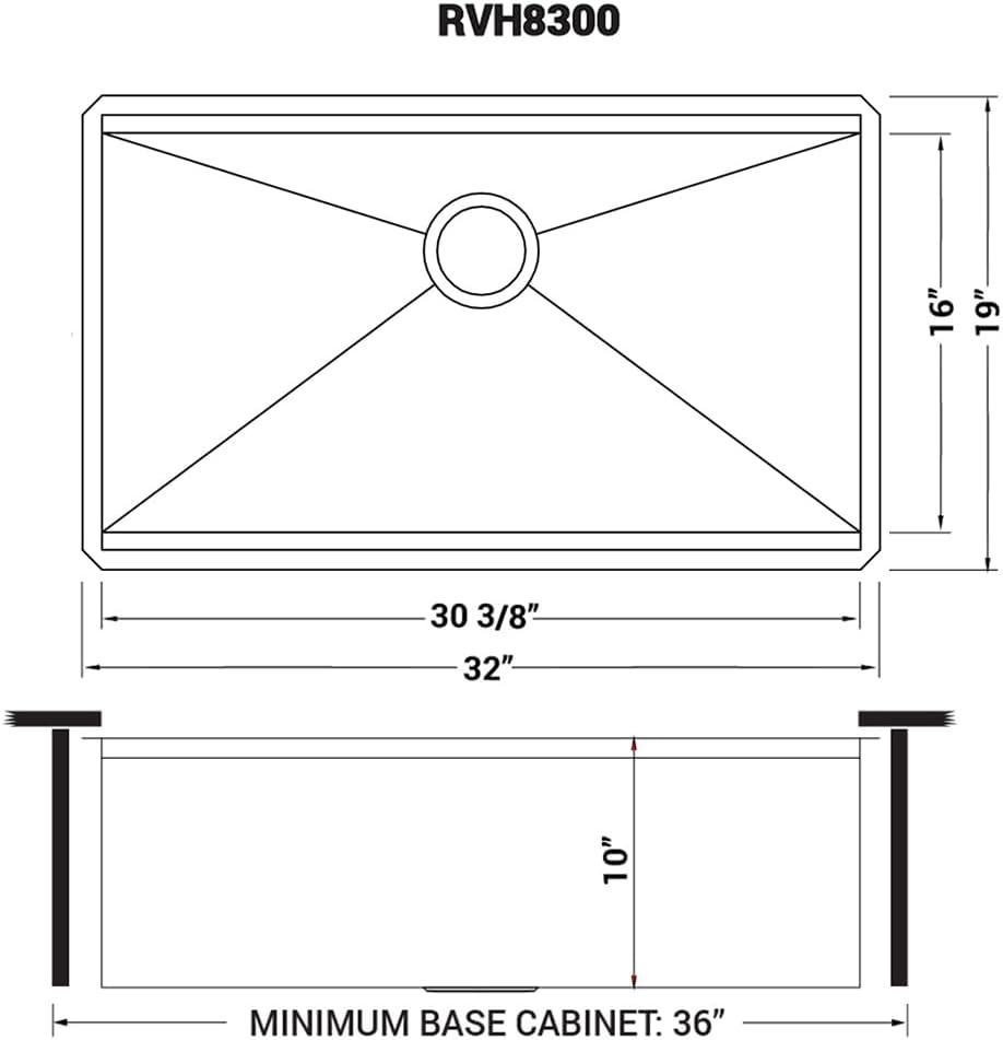 Ruvati Workstation Undermount 16 Gauge Stainless Steel Kitchen Sink Single Bowl