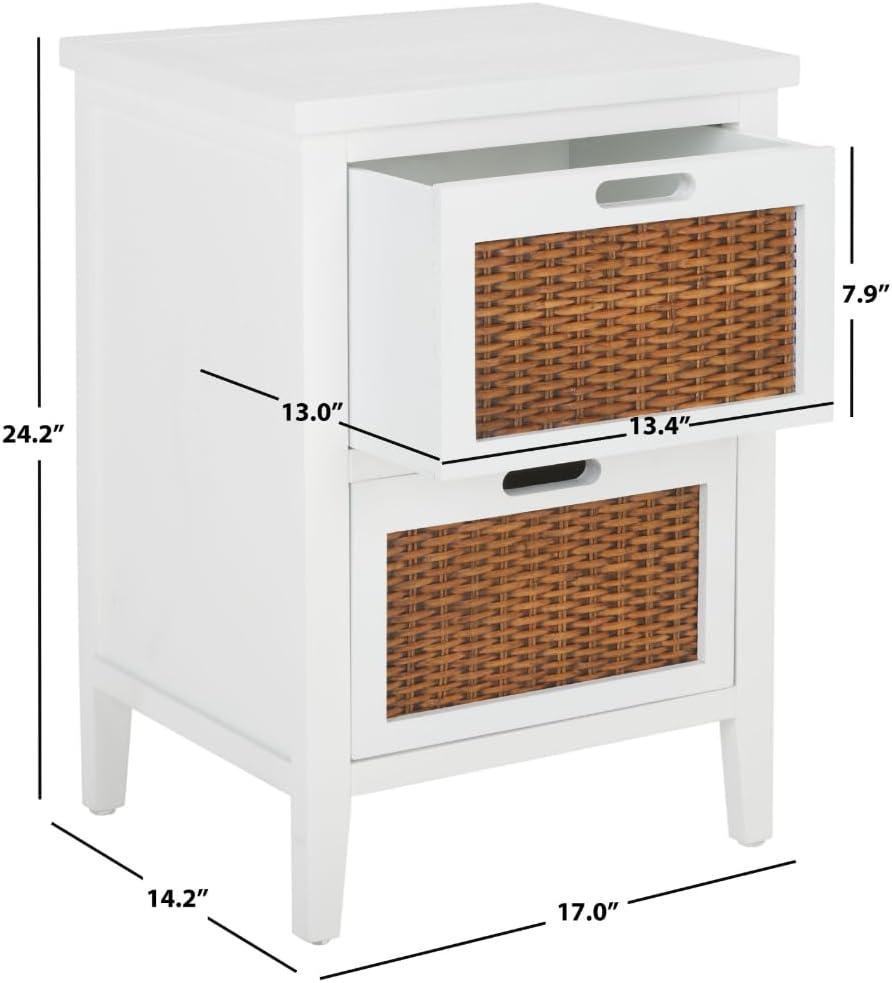 SAFAVIEH Jonah 2-Drawer End Table White