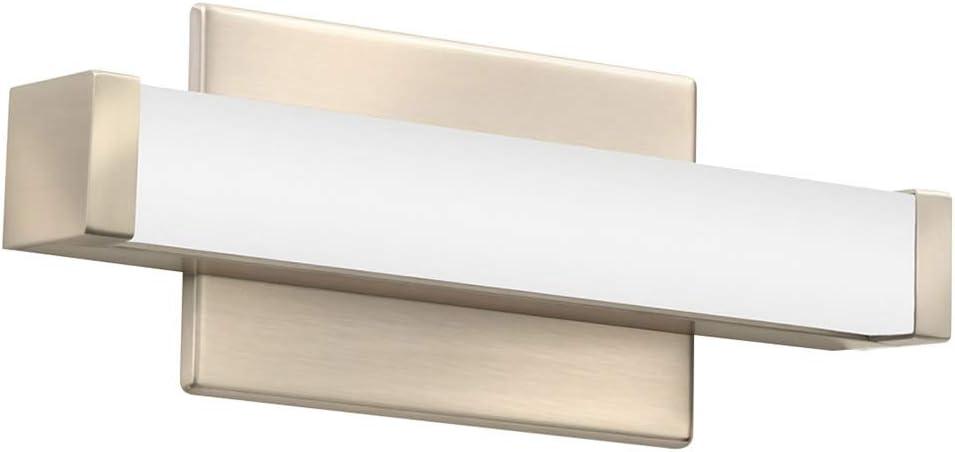 Contemporary Square Vanity 12" Brushed Nickel LED Bath Bar