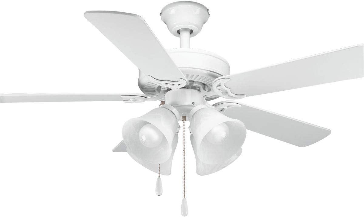 Progress Lighting Builder 42 Builder 42" 5 Blade Indoor Ceiling Fan - White