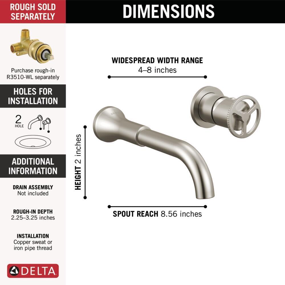 Trinsic Two Handle Wall Mount Bathroom Faucet Trim