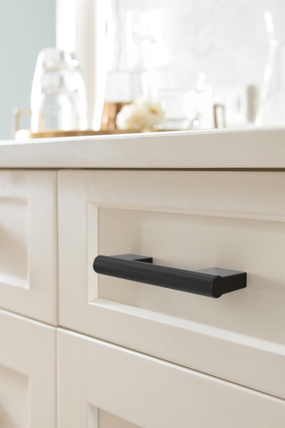 Amerock Versa 3 inch (76mm) Center-to-Center Matte Black Cabinet Pull