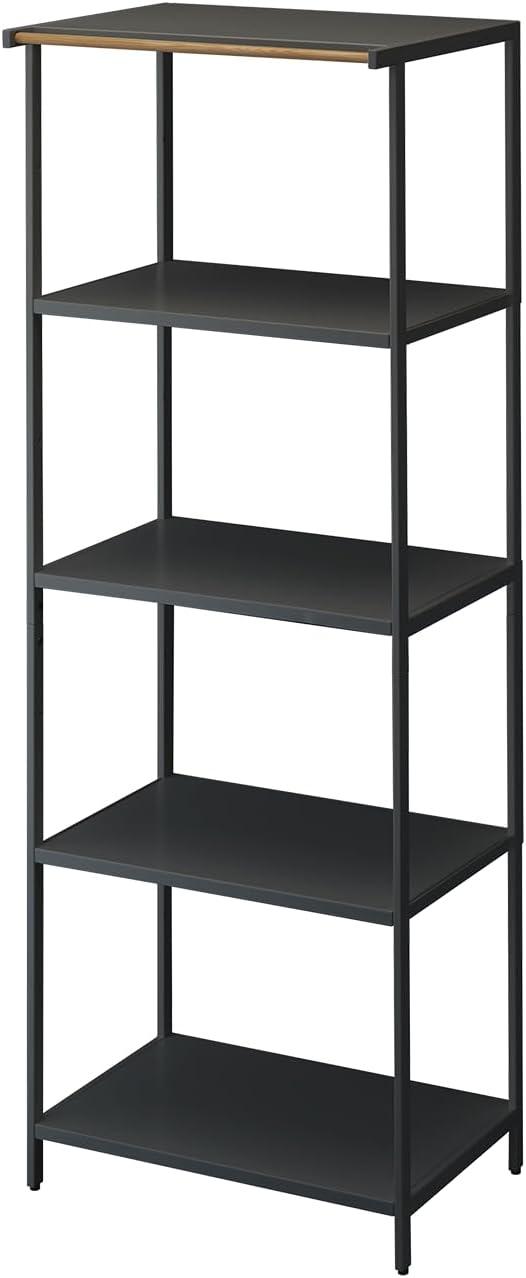 Adjustable Black Steel 67-Inch 5-Tier Storage Rack