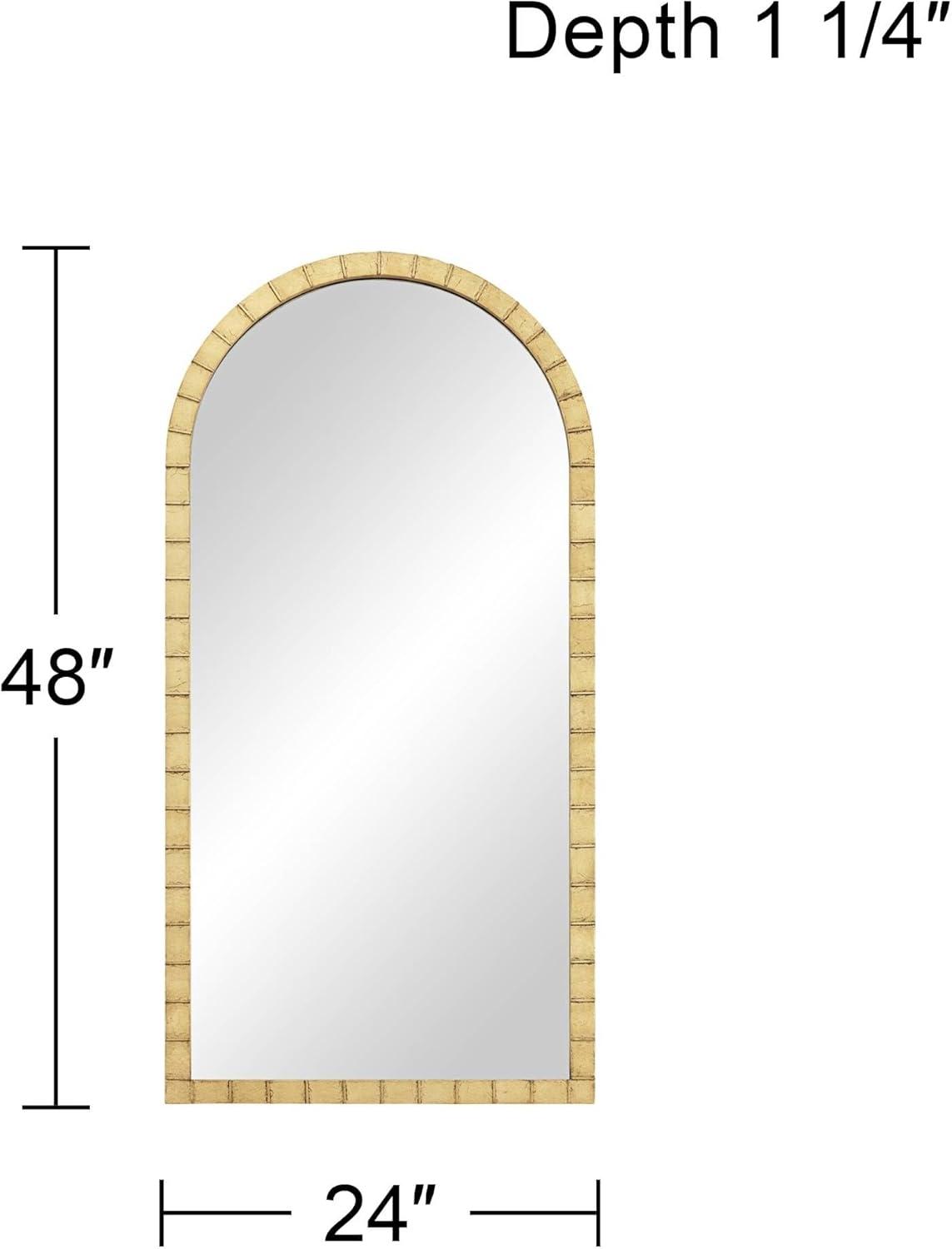 Uttermost Portina Matte Gold 24" x 48" Arched Wall Mirror