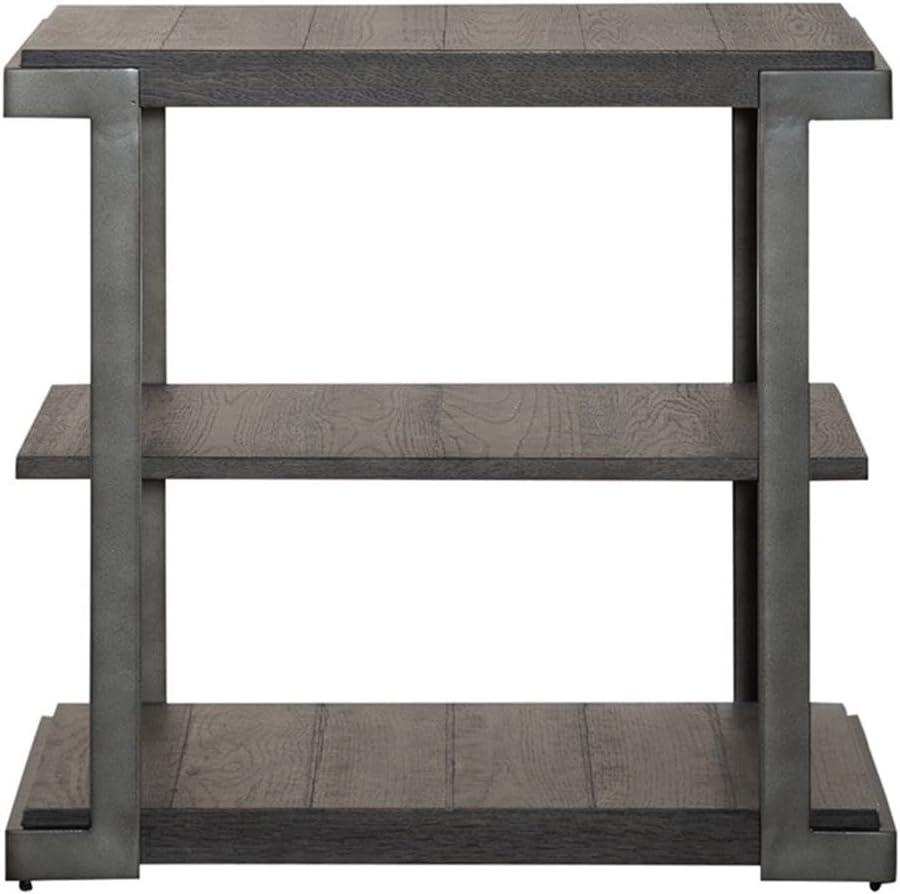 Modern View Medium Gray Tiered End Table