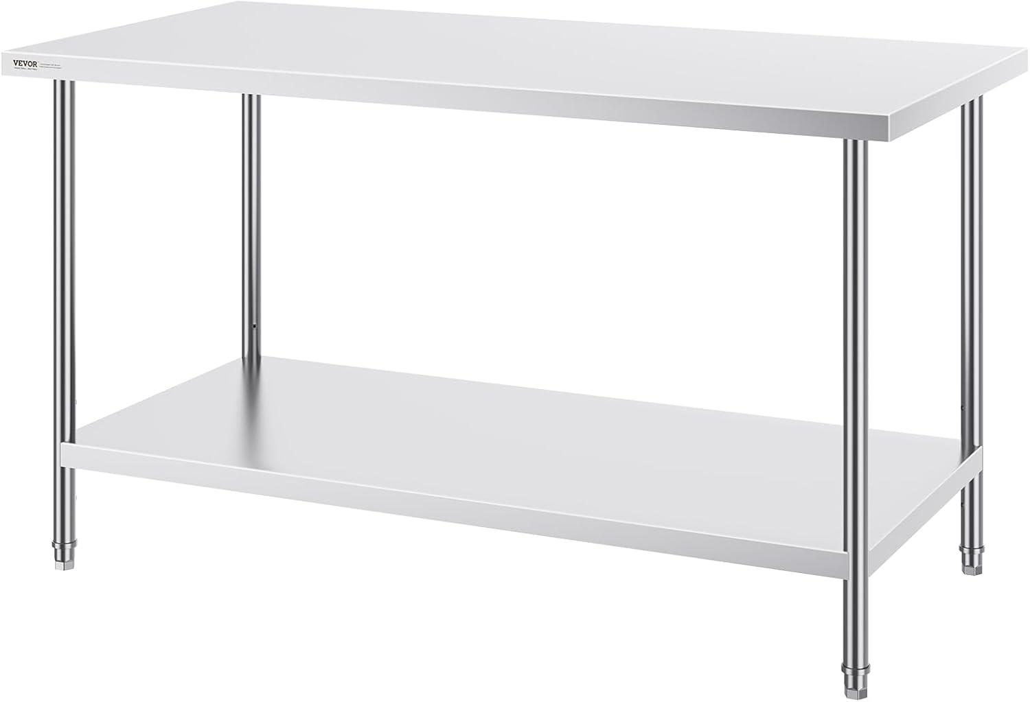 VEVOR VEVOR Stainless Steel 60'' L x 30'' W x 34'' H Work Table