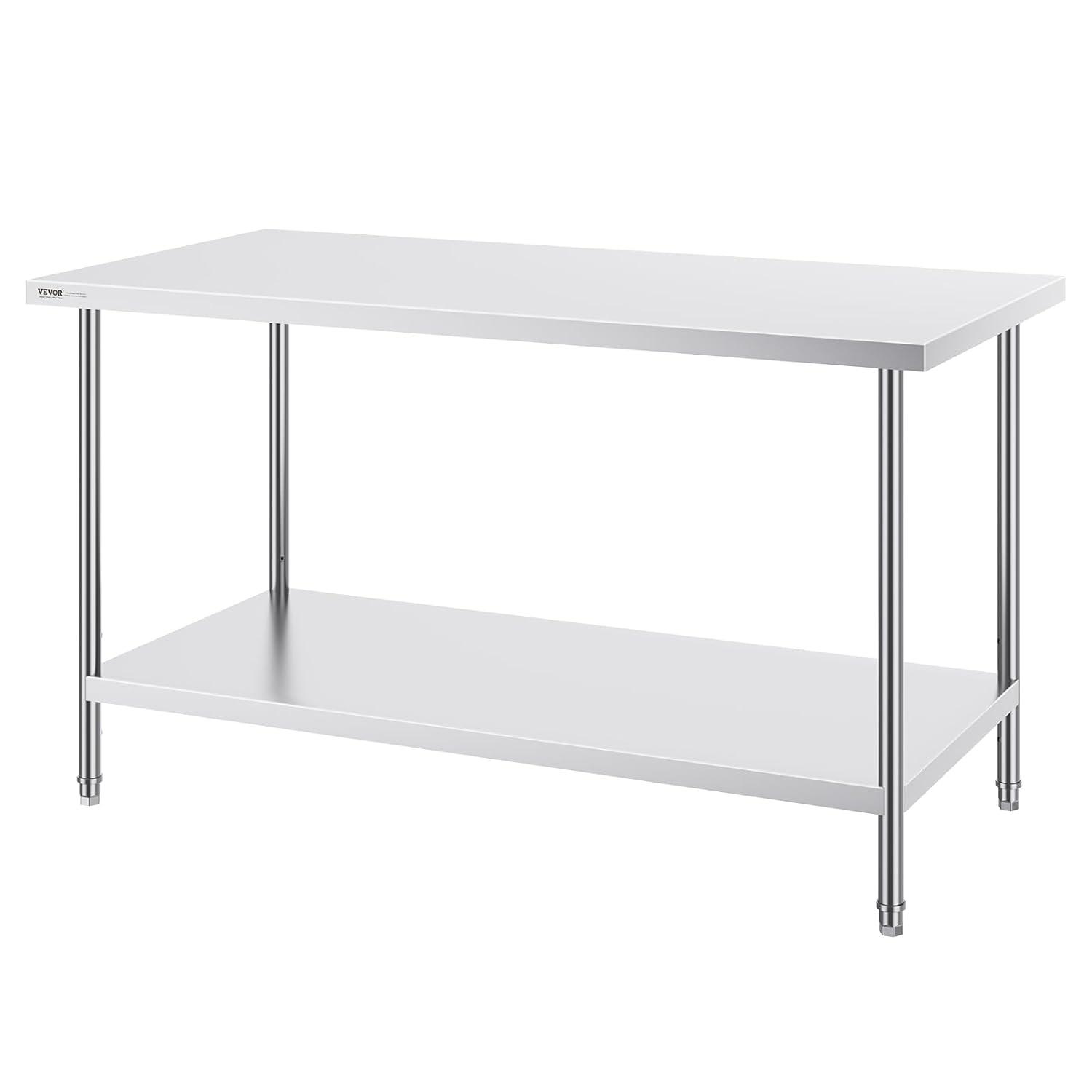 VEVOR VEVOR Stainless Steel 60'' L x 30'' W x 34'' H Work Table