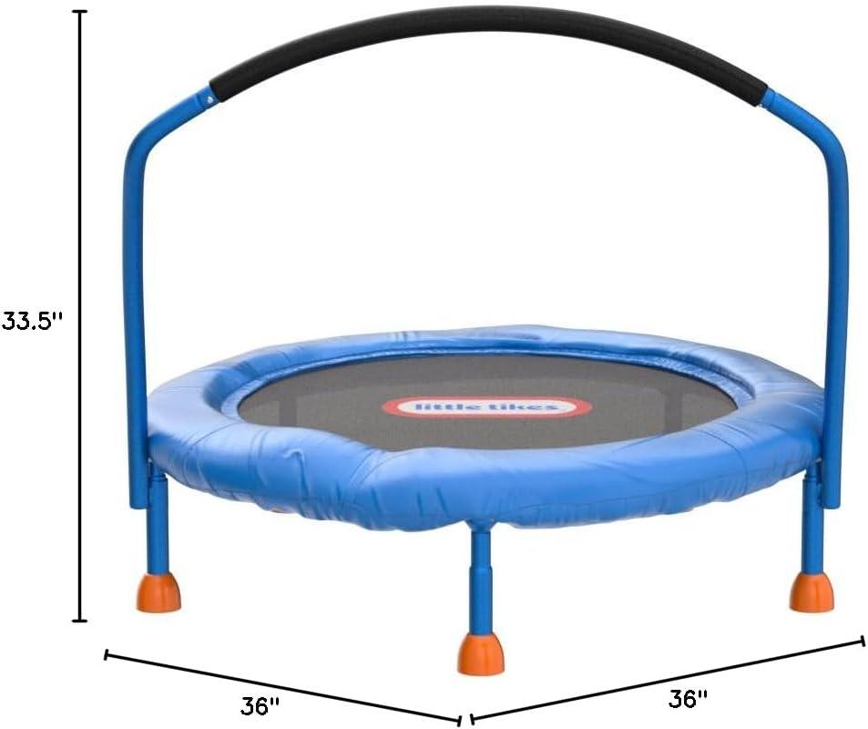 Kids' Blue Round Trampoline with Handlebar