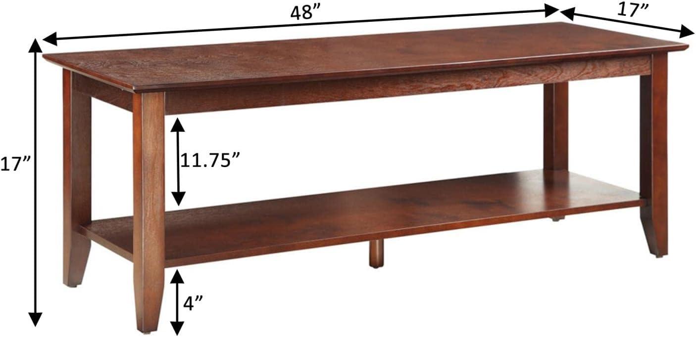 Convenience Concepts American Heritage Coffee Table with Shelf, Espresso