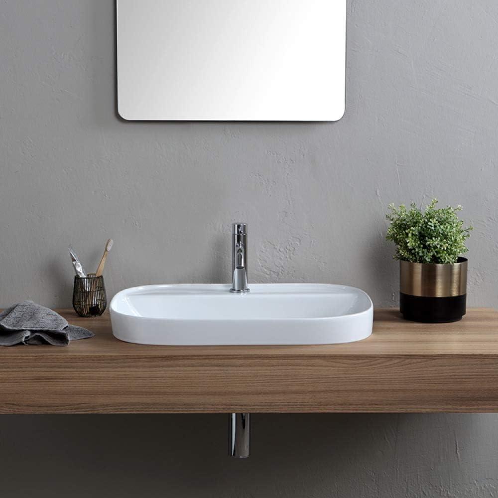 Scarabeo By Nameeks 15.4'' White Ceramic Oval Bathroom Sink