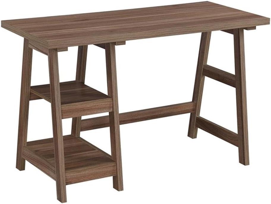 Convenience Concepts Designs2Go Trestle Writing Desk in Cappuccino Wood Finish