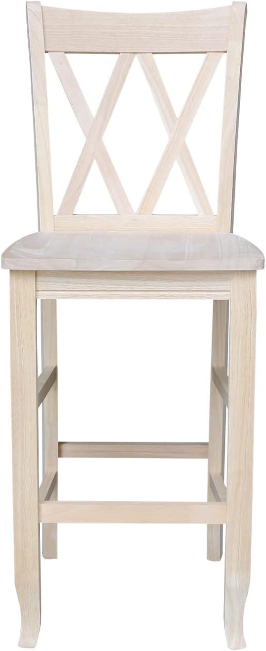 30&#34; Double X-Back Counter Height Barstool Unfinished - International Concepts