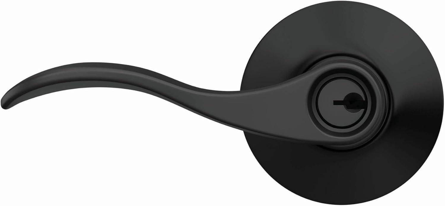 Schlage F51A ACC 622 Accent Door Lever, Keyed Entry Lock, Matte Black