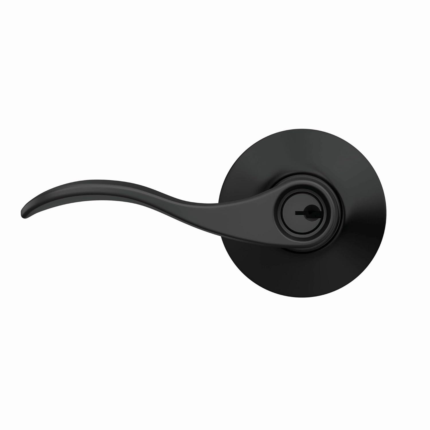 Accent Matte Black Keyed Entry Door Handle