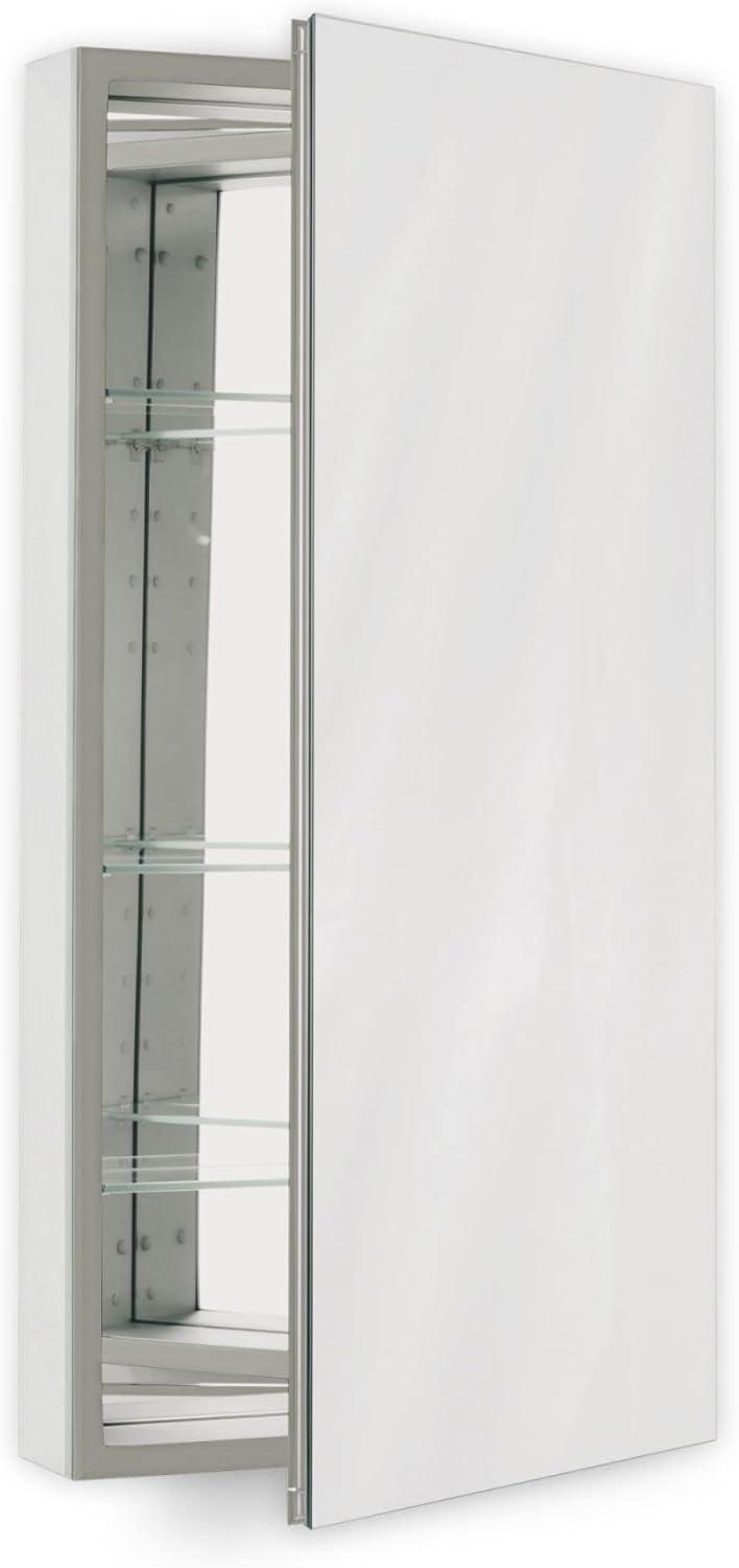 PL Series Recessed or Surface Mount Frameless 1 Door Medicine Cabinet with 3 Adjustable Shelves