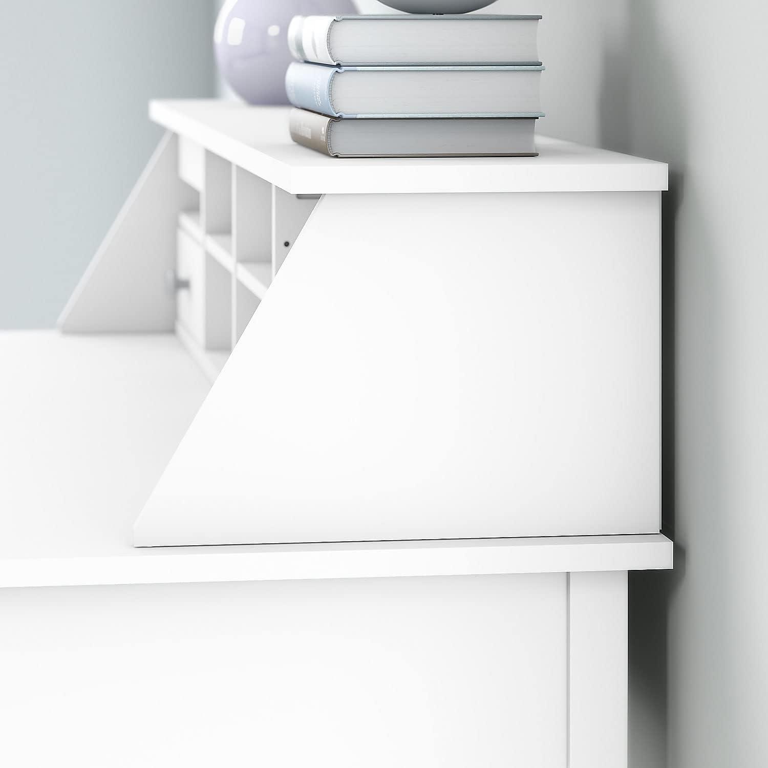 Bush Furniture Broadview Desktop Organizer in Pure White