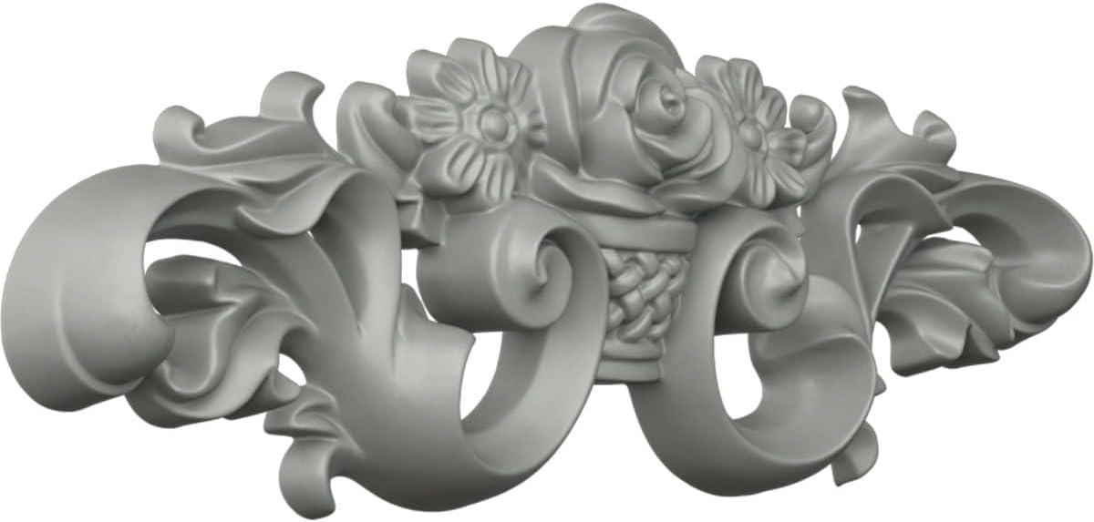 Flower 4.75'' H x 13.75'' W x 1.25'' D Urethane Onlay Scroll