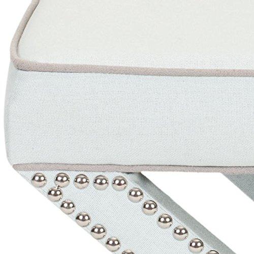 Palmer Ottoman With Silver Nailhead - MCR4589 - Robins Egg Blue - Safavieh
