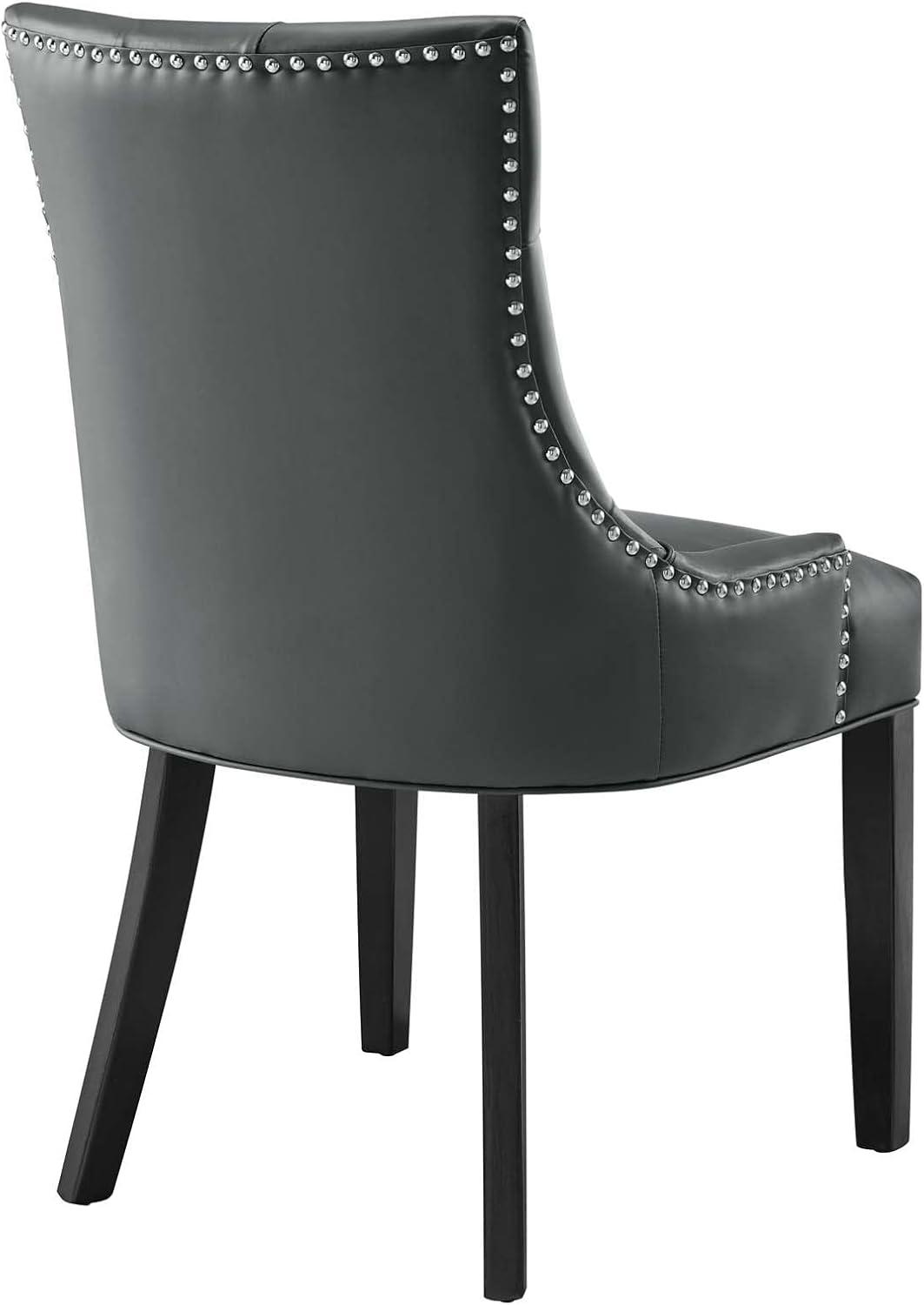Modway Regent Vinyl Dining Chair Black: Upholstered, Wood Frame, Spot Clean, No Tools Assembly