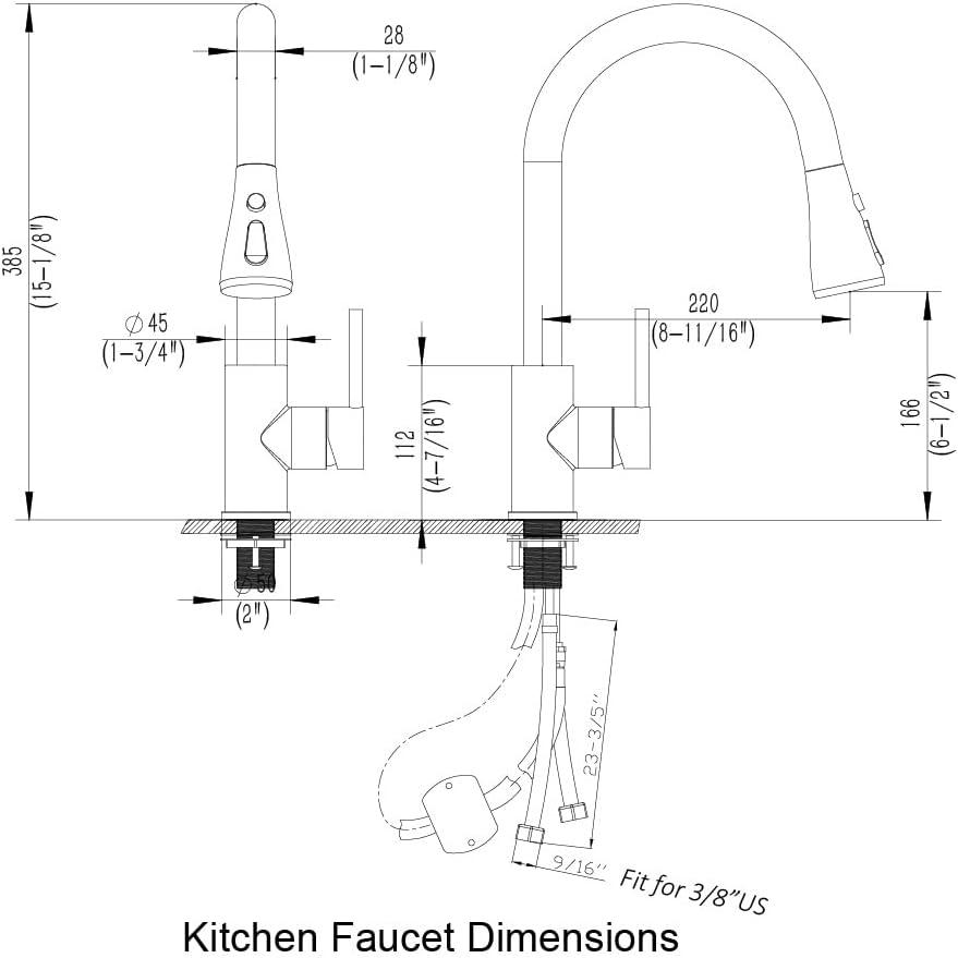 VIBRANTBATH Pull Out Kitchen Faucet